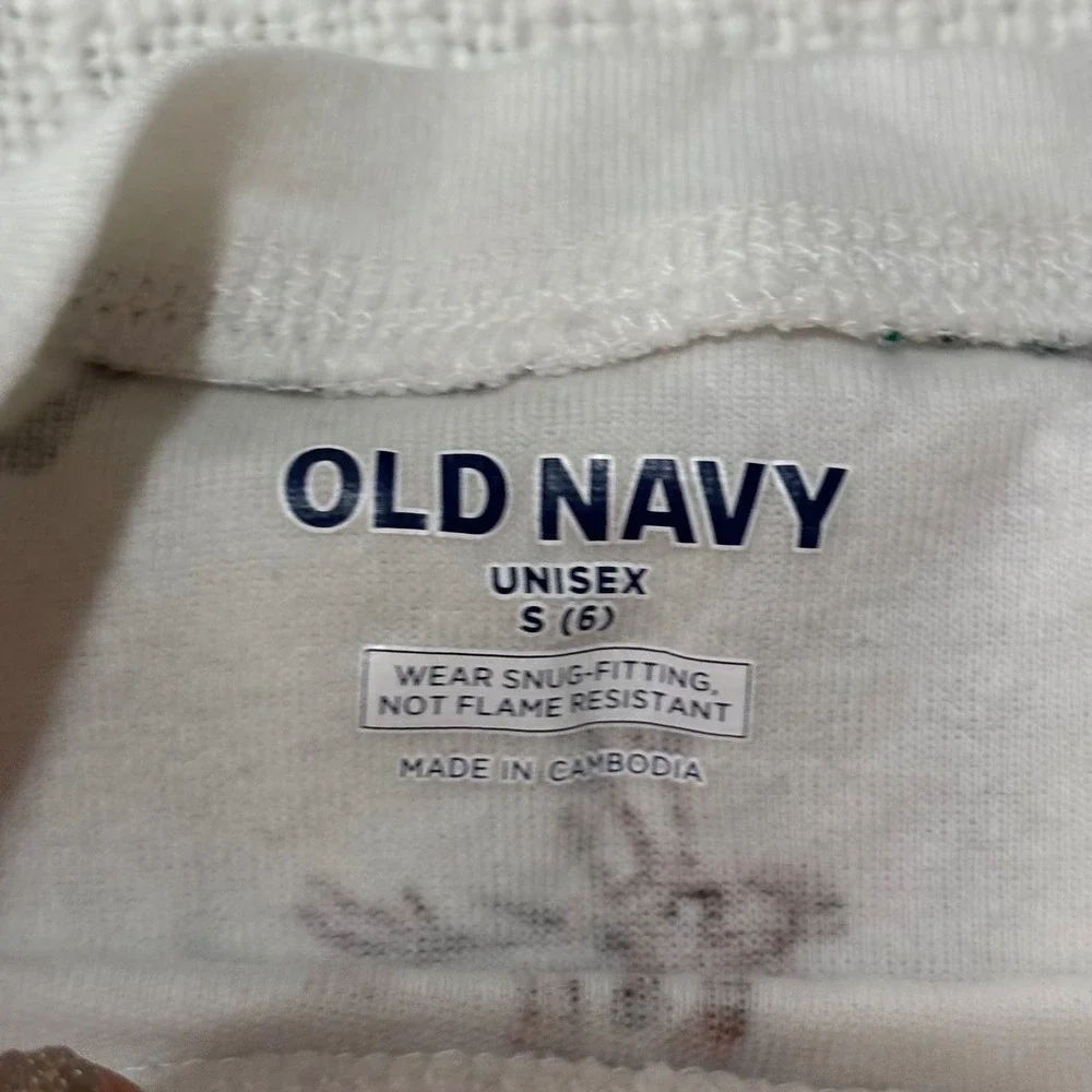 Old Navy Kids Unisex Christmas Pajama Set Bundle Reindeer Believe Navy Cream S 6